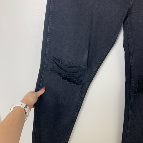 RE/DONE Originals High Rise Loose Washed Black With Rips 30 - Picture 4 of 9